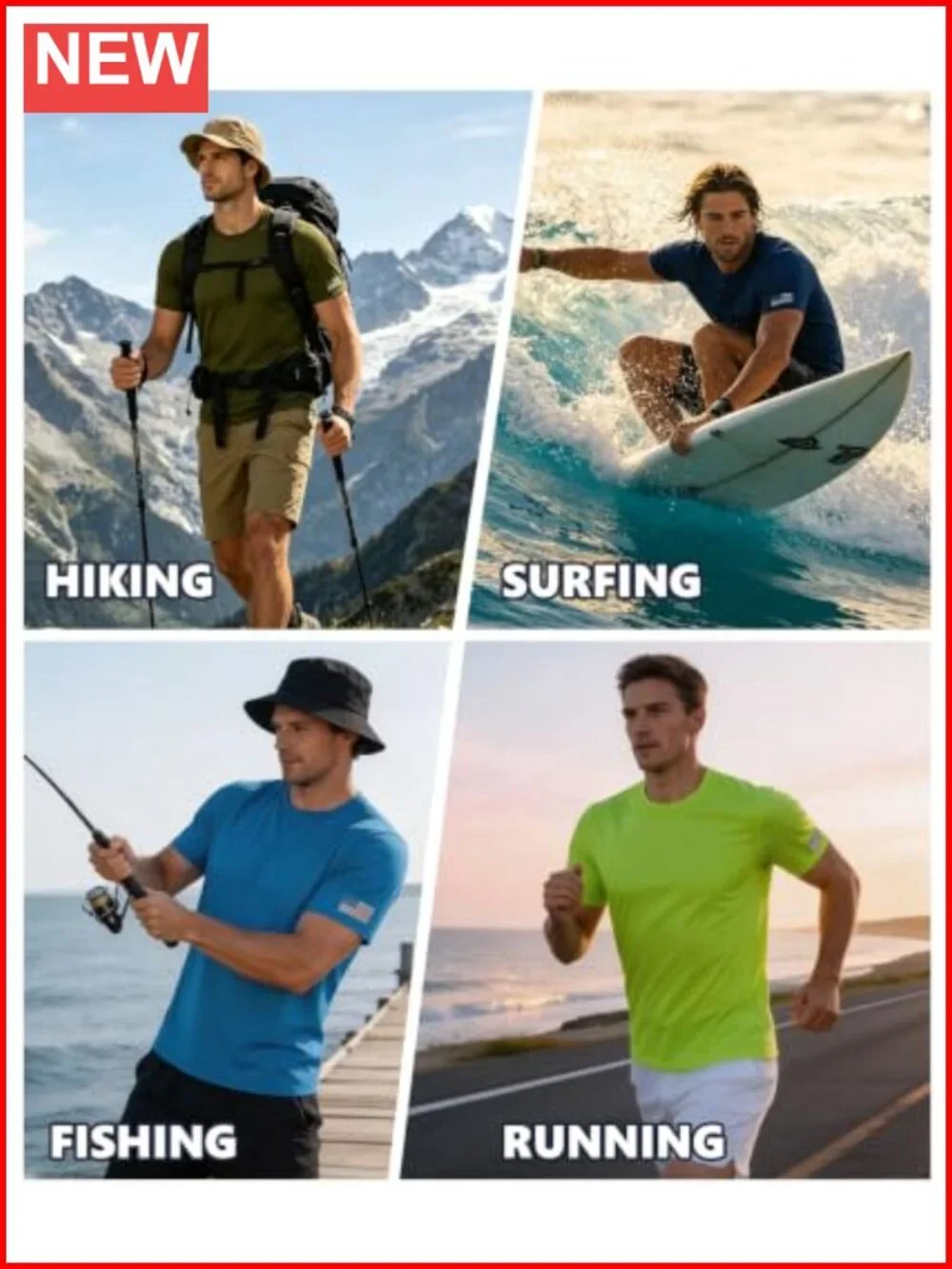 3 Pack Men's UPF 50+ Rash Guard Shirts Short Sleeve Sun Protection